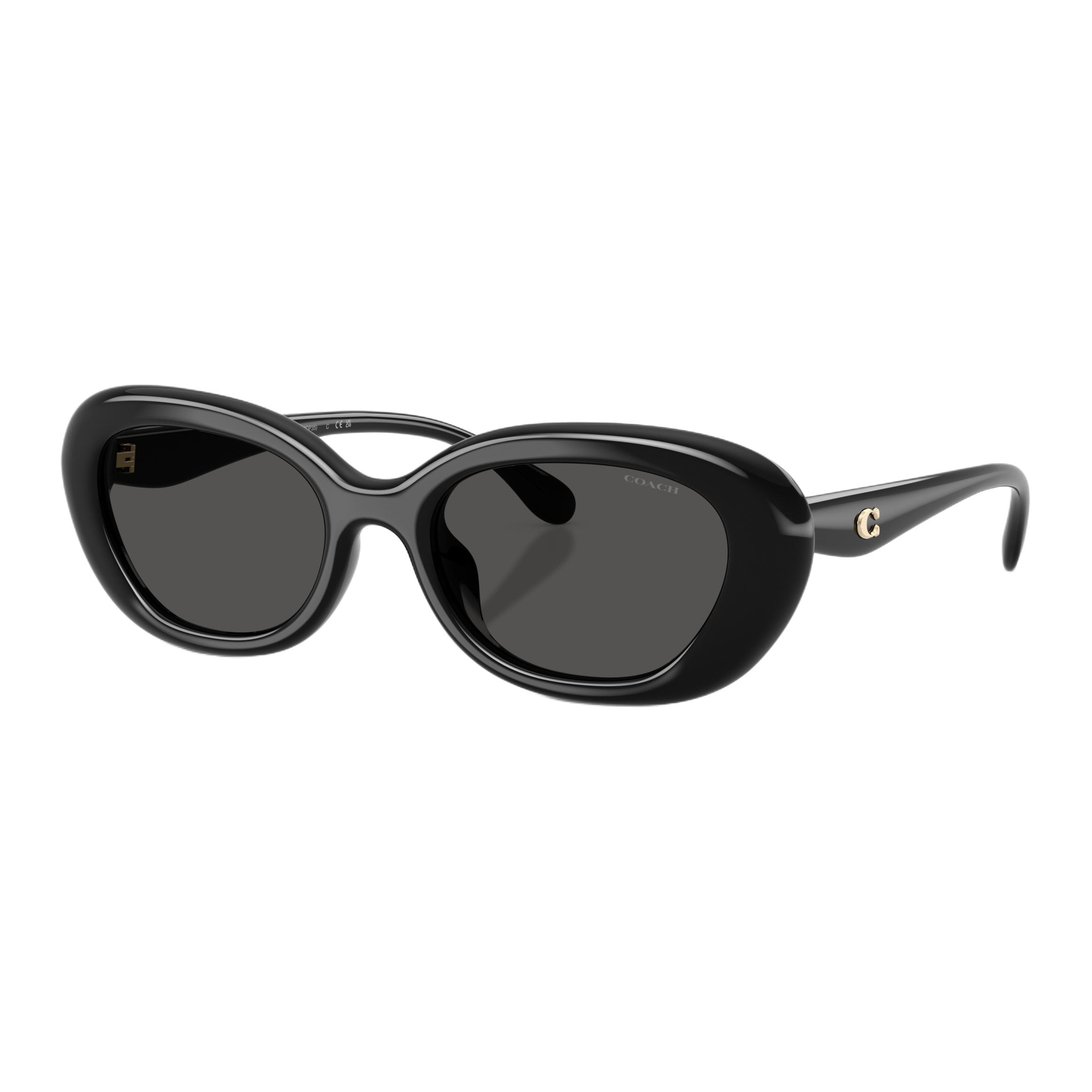 Coach Logo Design Oval Sunglasses Unisex sunglasses Black 0HC8448U-500287 54,Black