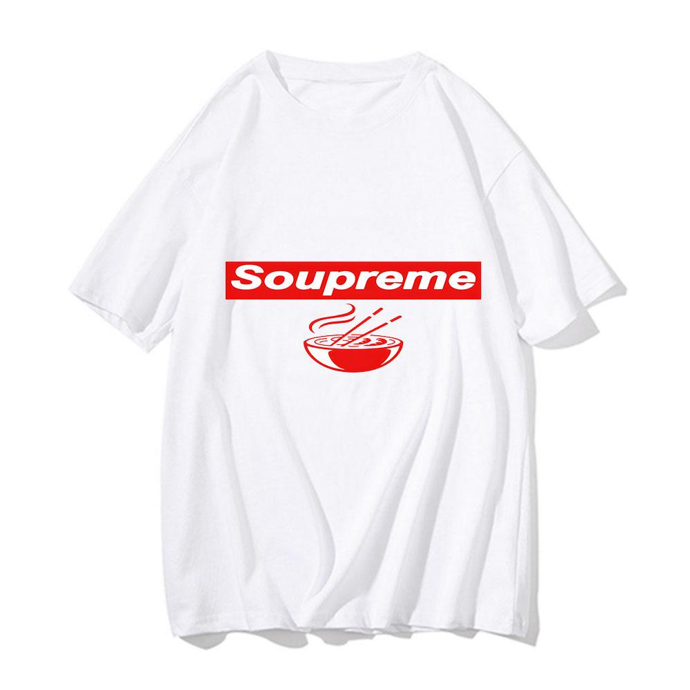 Soupreme Eat Ramen Women Men Figure Silhouette Unisex Cartoon T-shirts 100% Cotton T Shirts Manga/Comic Appliques Anime Clothes