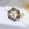 SKEDS Vintage Women Men Fashion Exquisite Full Crystal Flower Pins Accessories Exquisite Classic Design Badges For Women's Coat