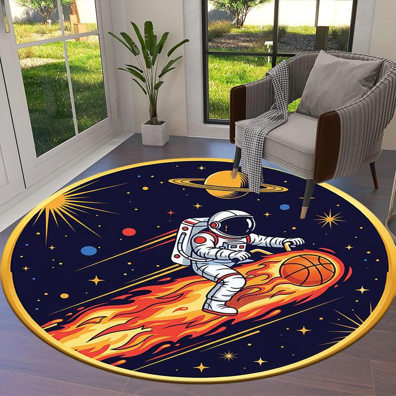 Ridingballsports Round Area Rug,Carpet Rug for Living Room Bedroom Sofa Playroom Decor,Non-slip Floor Mat