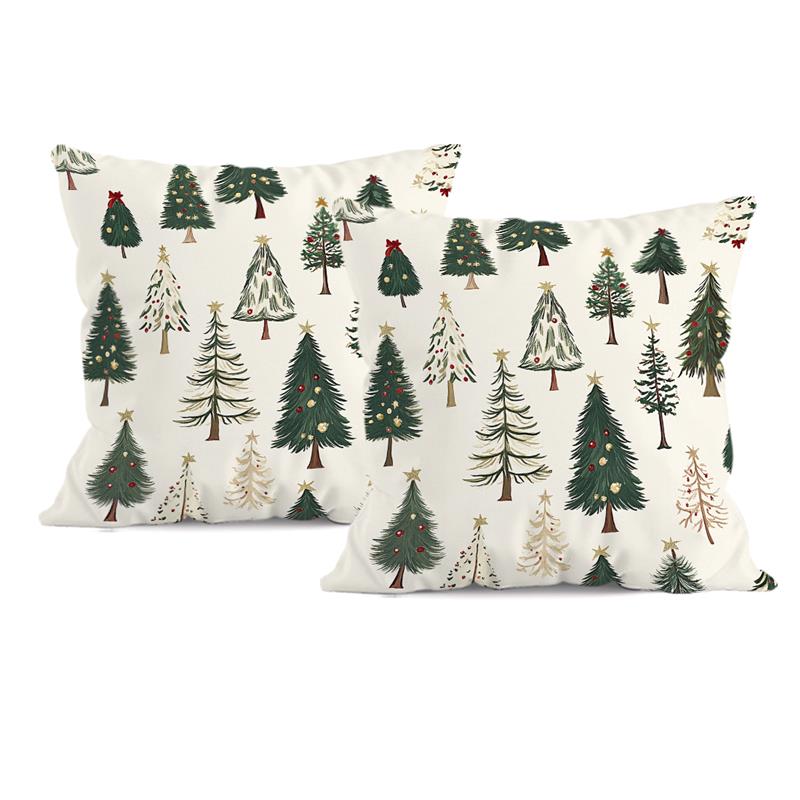 Christmas Tree Pillowcase Cushions 100% Polyester 45x45cm Throw Pillow Cover Sofa Chair Cushion Cover Pillowslip Home Decor
