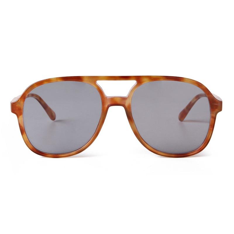 Fashion Vintage Yellow Pilot Sunglasses for Women Men Retro Tortoiseshell Double Bridge Square Aviation Sun Glasses UV400 S227