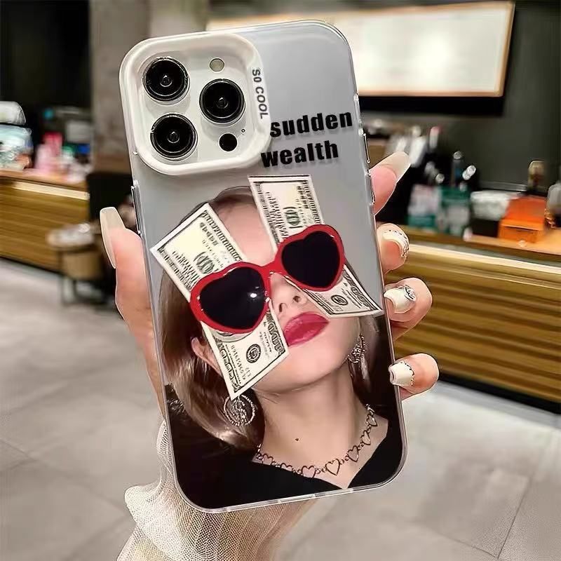 New European and American applicable iphone16 mobile phone case Apple 15promax/14 creative 13pro12 sunglasses 11xr