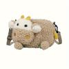 Women's large capacity plush crossbody bag, cute doll shoulder bag, lightweight travel backpack for women when traveling
