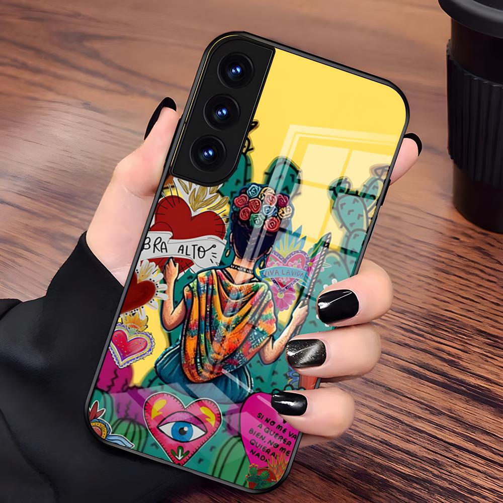 F-Frida Kahlo Phone Case For Samsung A25 A13 A33 5G A54 A36 A35 A56 A52 A14 Shockproof Glass Cover