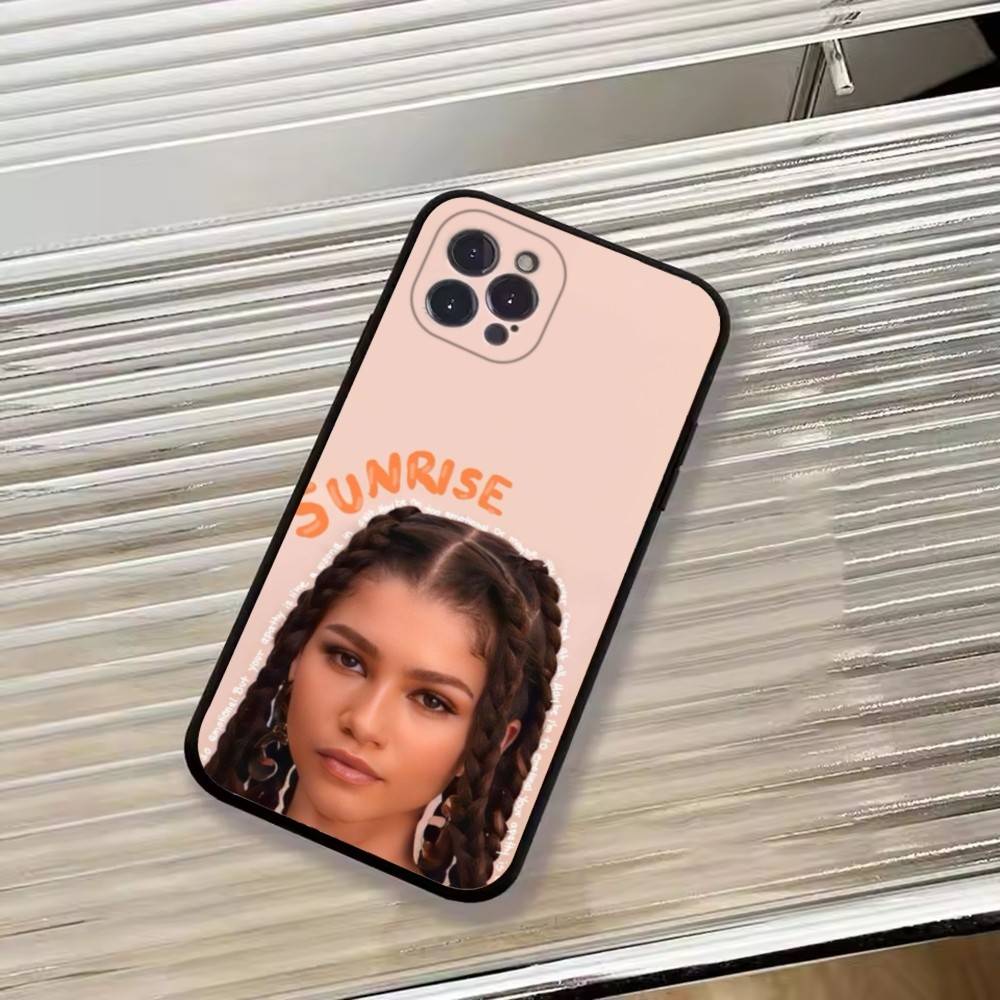 Z-Zendaya Hot Actress Phone Case For iPhone 17, 16,15,14,13,12,11 Plus,Pro Max, Others Soft Black Cover