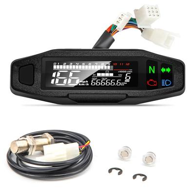 Motorcycle Speedometer Oil Gauge Tachometer Universal Motorcycle Instrument HD LCD Digital Odometer Motorbike Accessories 12V