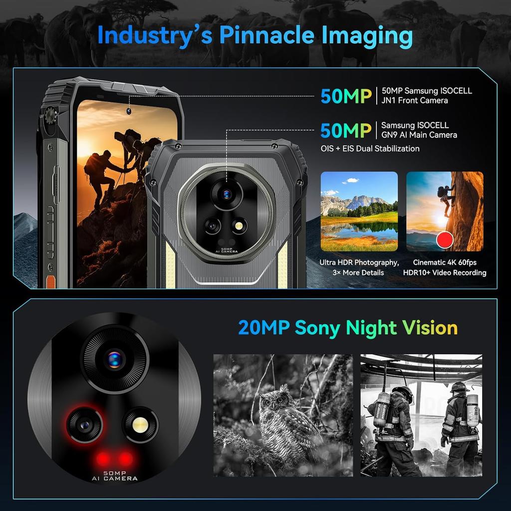 Blackview Xplore 2 Projector 5G Cellhone 36GB+256GB 20000mAh 6.73" Display 50MP Android 15 Smartphone