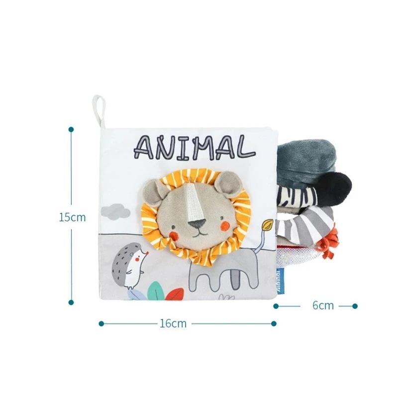 Baby Stoffbuch Spielzeug Tiere Weich Lernen Pädagogisches Spielzeug für Babys Entwicklung Montessori Sensorische Bücher Babyspielzeug 0 12 Monate