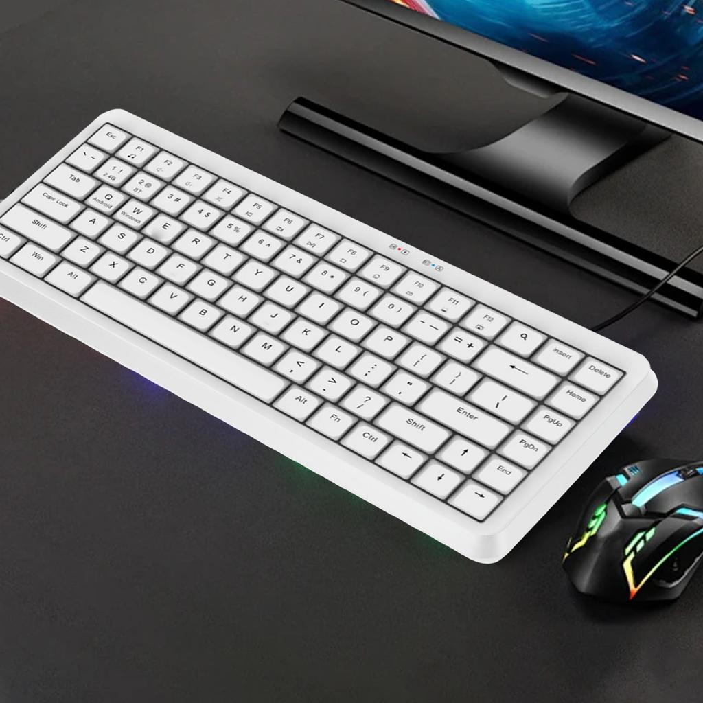 2.4G Alıcı ile Kablosuz Klavye %75 Kompakt 84 Tuş Sessiz Makas Mekanizmalı Klavye Masaüstü PC Dizüstü Bilgisayar için Sistem Desteği