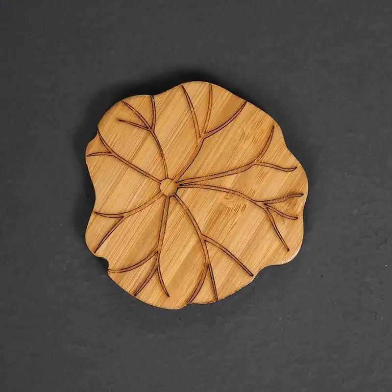 Bamboo Products Irregular Tea Coasters Creative Heat Insulation Non-slip Anti-scald Mats Home and Decoration Kitchen Utensils