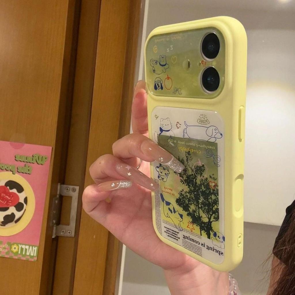 iPhone 17 Pro Max Apple 16-14 Hülle mit Vollabdeckung & Präzisen Aussparungen featuring Zeitungslinien Katze & Hund Design