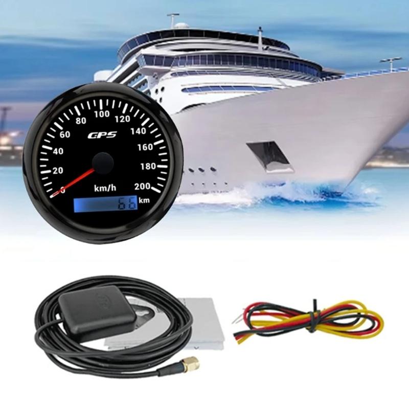 Large Screen Speed Gauge Meter 200km/h Odometer With Waterproof ABS Plastic For Marine Vehicles Boats Trucks Motorcycles