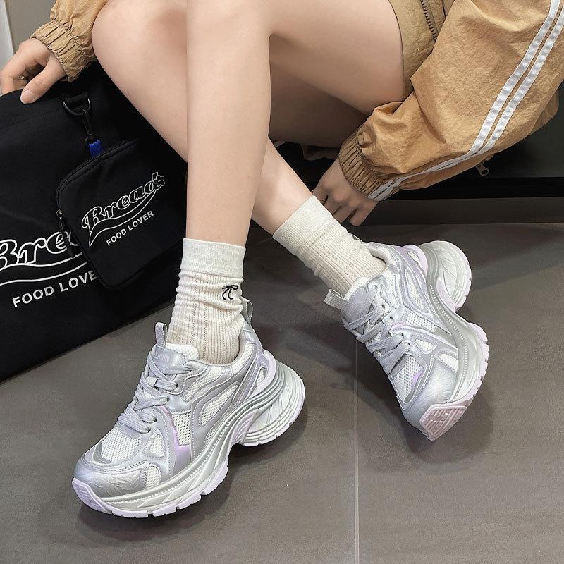 Platform-soled fashion dad shoes women's new casual versatile height increase lightweight small sports casual shoes
