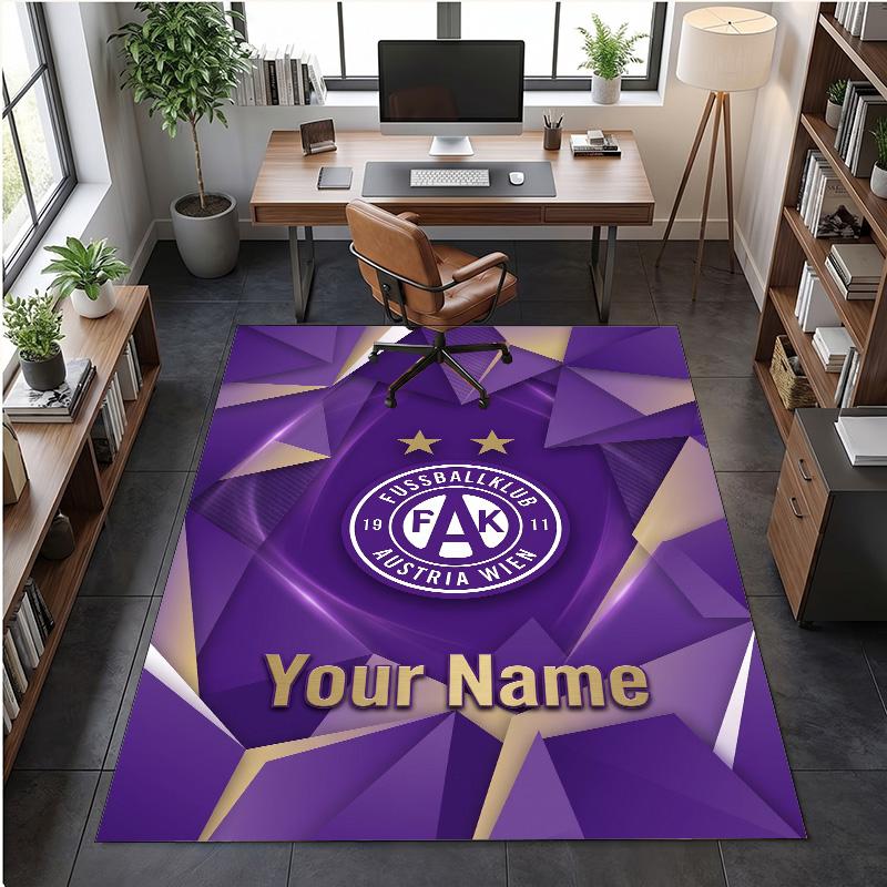 Crystal Velvet Rug Austria Wien FC Print Custom Name Text Floor Mat Home Decor