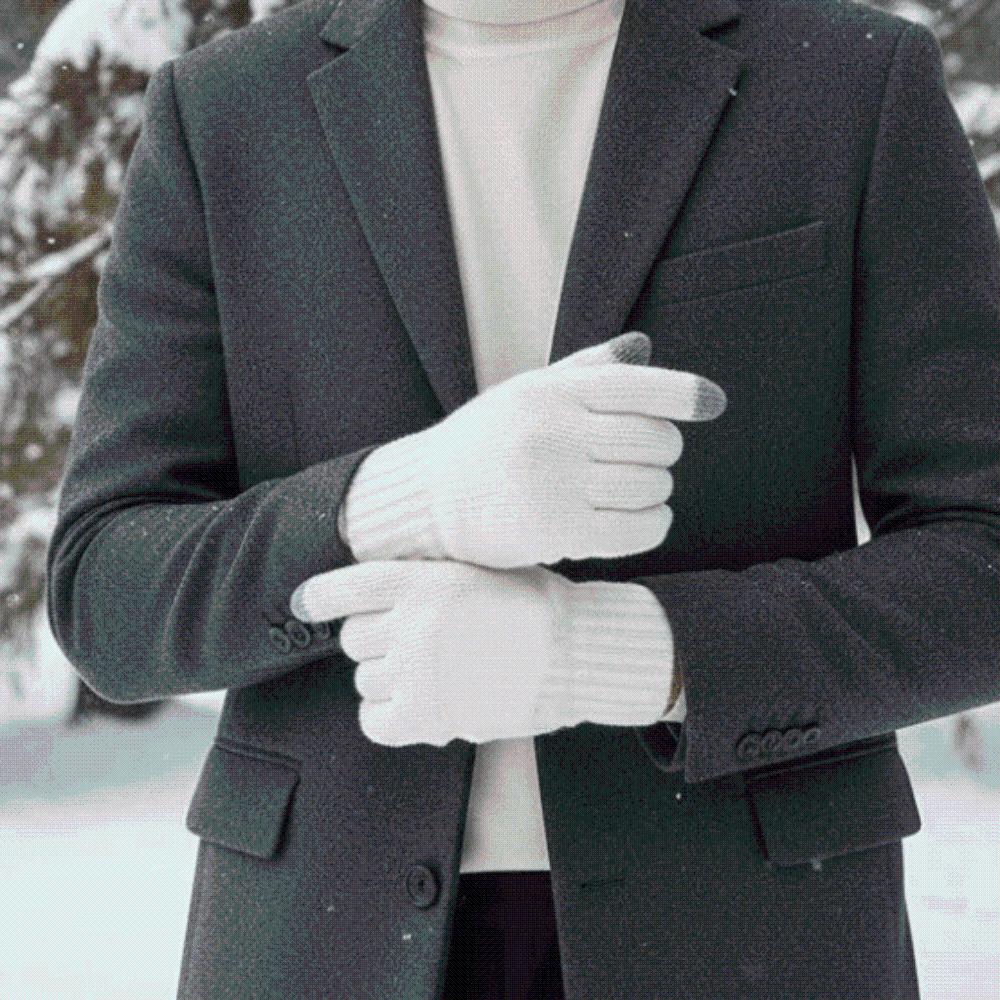 Knitted Wool Touchscreen Gloves Solid Color Woolen Warm Gloves Winter Knit Mittens  Holiday Gift