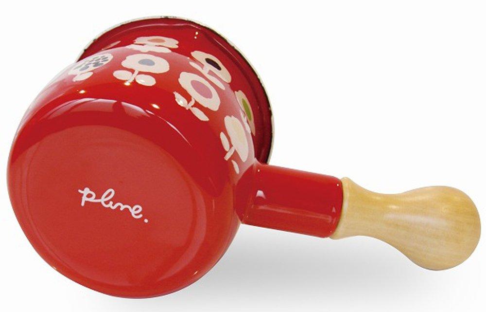Toyo Horo "Plune." Petit Milk Pan, Red, "Candy Flower" Design, TYJ-723