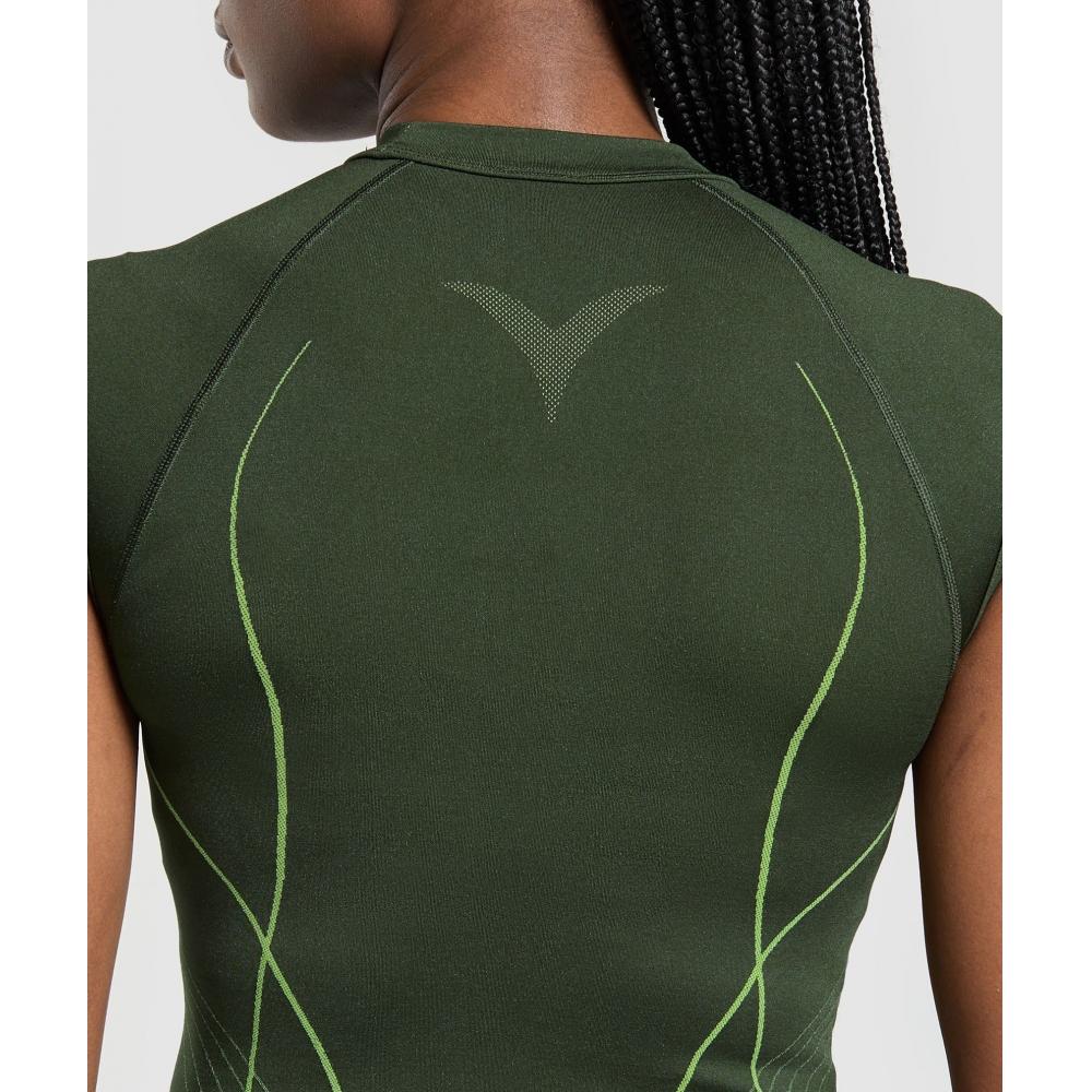 Gymshark Apex Seamless Midi T shirT Trail Green Energy gelaTo Green b3b1T Ec4y