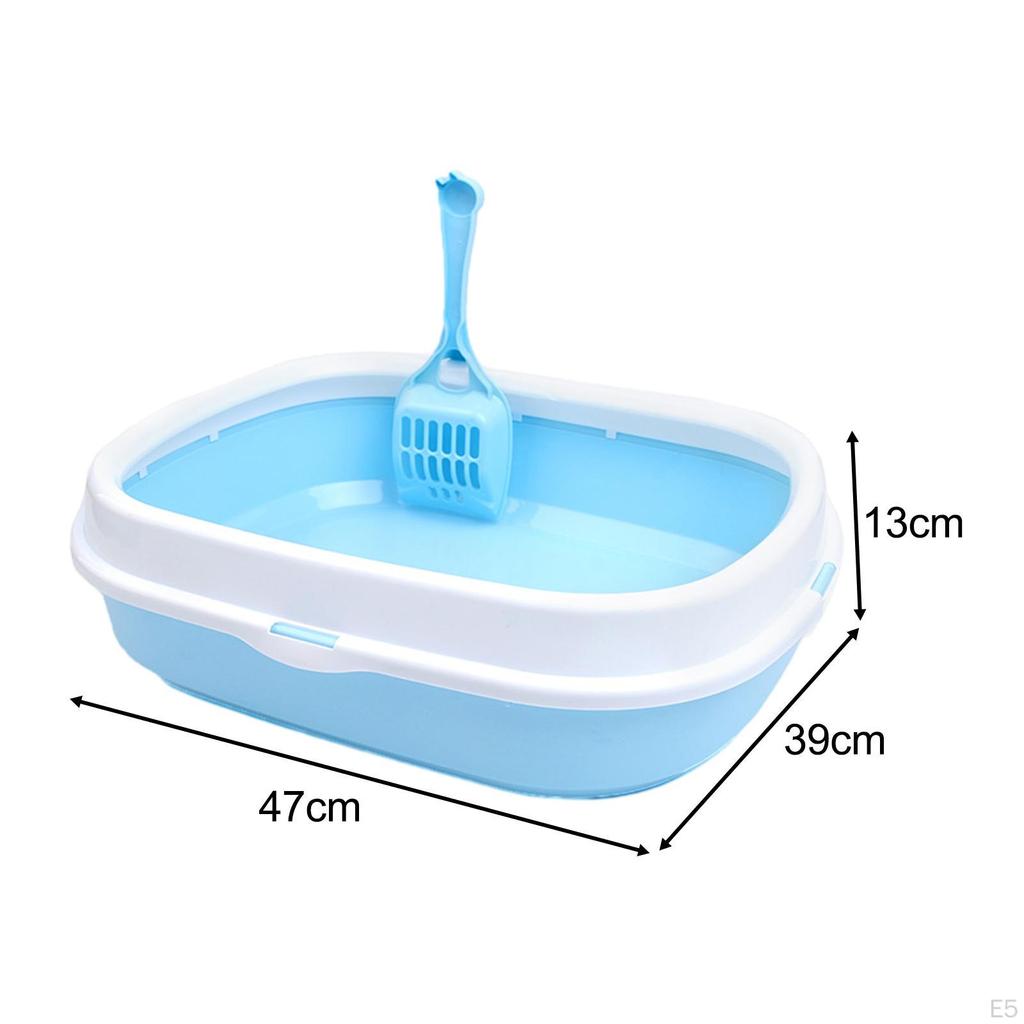 Caixa de areia para gatos, alta face, durável para todos os tipos de animais de estimação resistentes e à prova de respingos