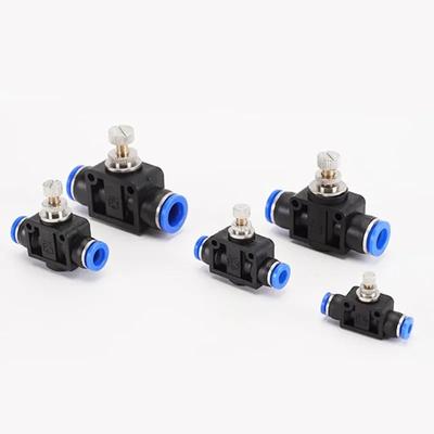 Pneumatic Airflow Regulator 4mm 6mm 8mm 10mm 12mm OD Hose Tube Gas Flow Adjust Valve Connector Fitting Air Speed Controller