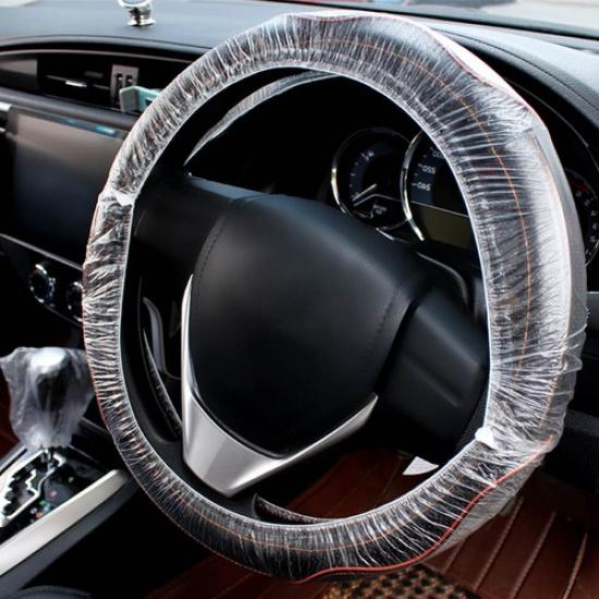New Car Disposable Waterproof Plastic Steering Wheel+Seat+Shifting Lever Cover