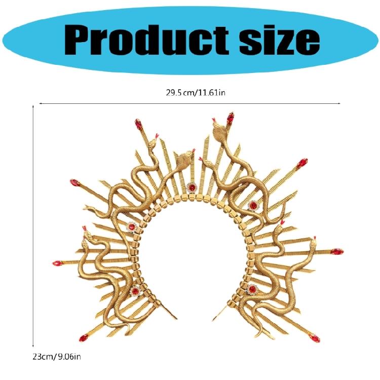 Antique Snake Hairband Spiked Hairhoop For Women Girl Theme Event Gathering Crowns Headpiece for Daily Party Styling