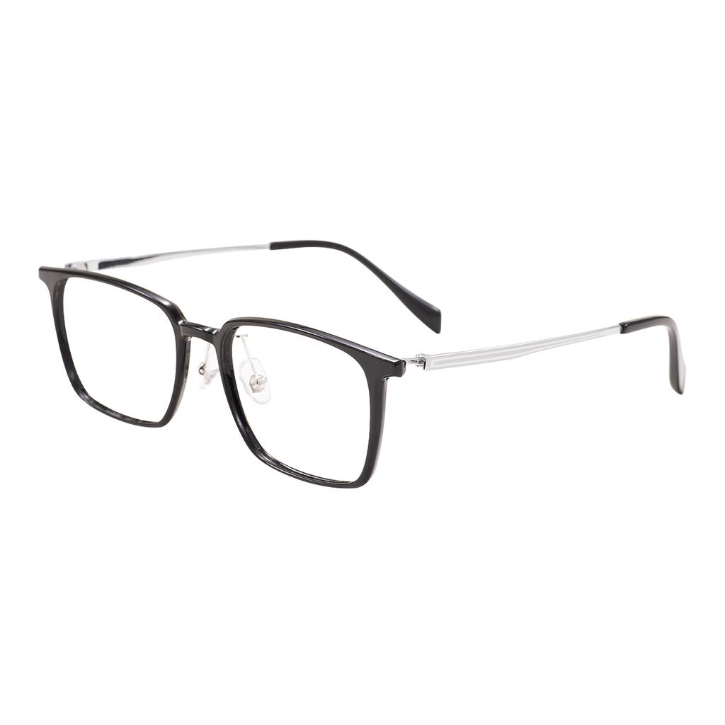 Stylish Men And Women Square Full Rim Transparent TR90 Frame With Titanium Temples Glasses Frame For Optical Prescription Lenses
