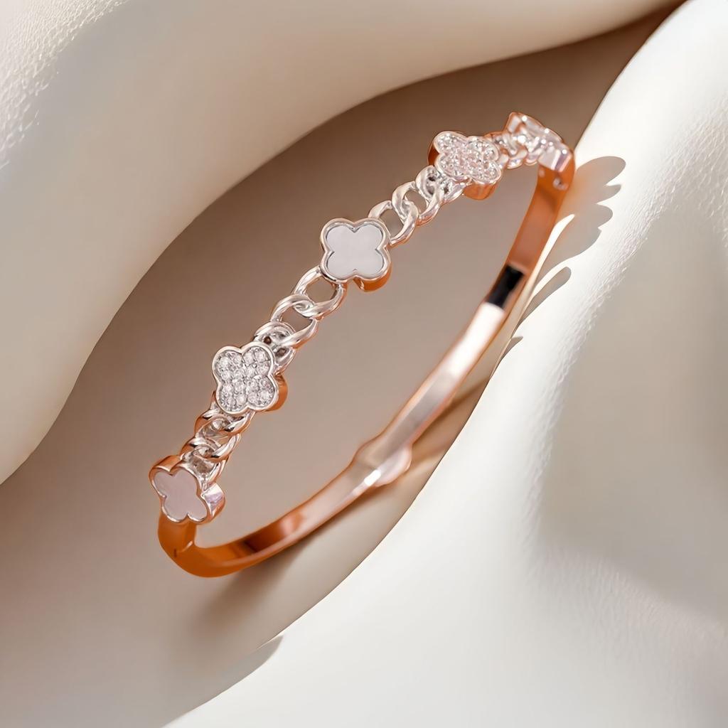 2026 Micro-inlaid 18K Gold Gypsy Cross Bracelet Light Luxury Fashion X Diamond Bracelet Hand Jewelry