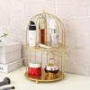 Single/double-layer 1pc Bathroom Skin Care Cosmetics Iron Bird Cage Storage rack,Jewelry Makeup Organizer Storage Rack Suitable for Girls.