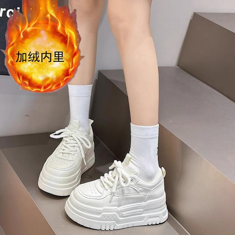 Women's Shoes New New Thick-soled Leather Women's Casual Single Shoes Heightening Fashion Board Shoes Women