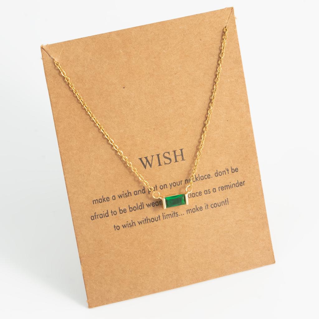 Minimalist and Exquisite Birthstone Women's Necklace Pendant Stainless Steel Plated 18K Gold Birthstone Jewelry Gift Necklace