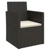 4 Piece Garden Lounge Set with Cushions Poly Rattan Black
