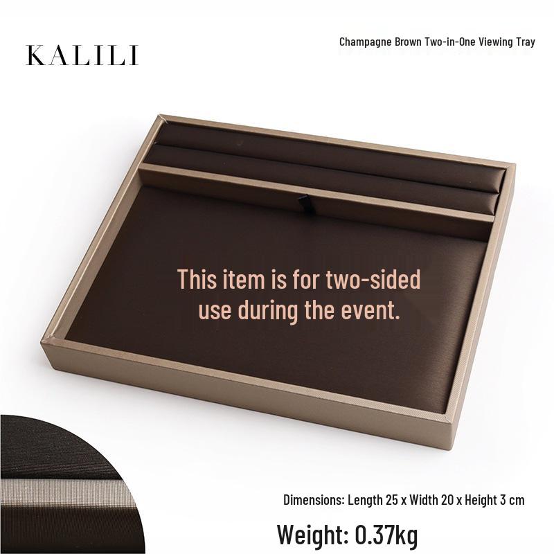 PU Leather Double-Sided Jewelry Tray for Necklaces & Rings - Small Display for Accessories or Jade Ware