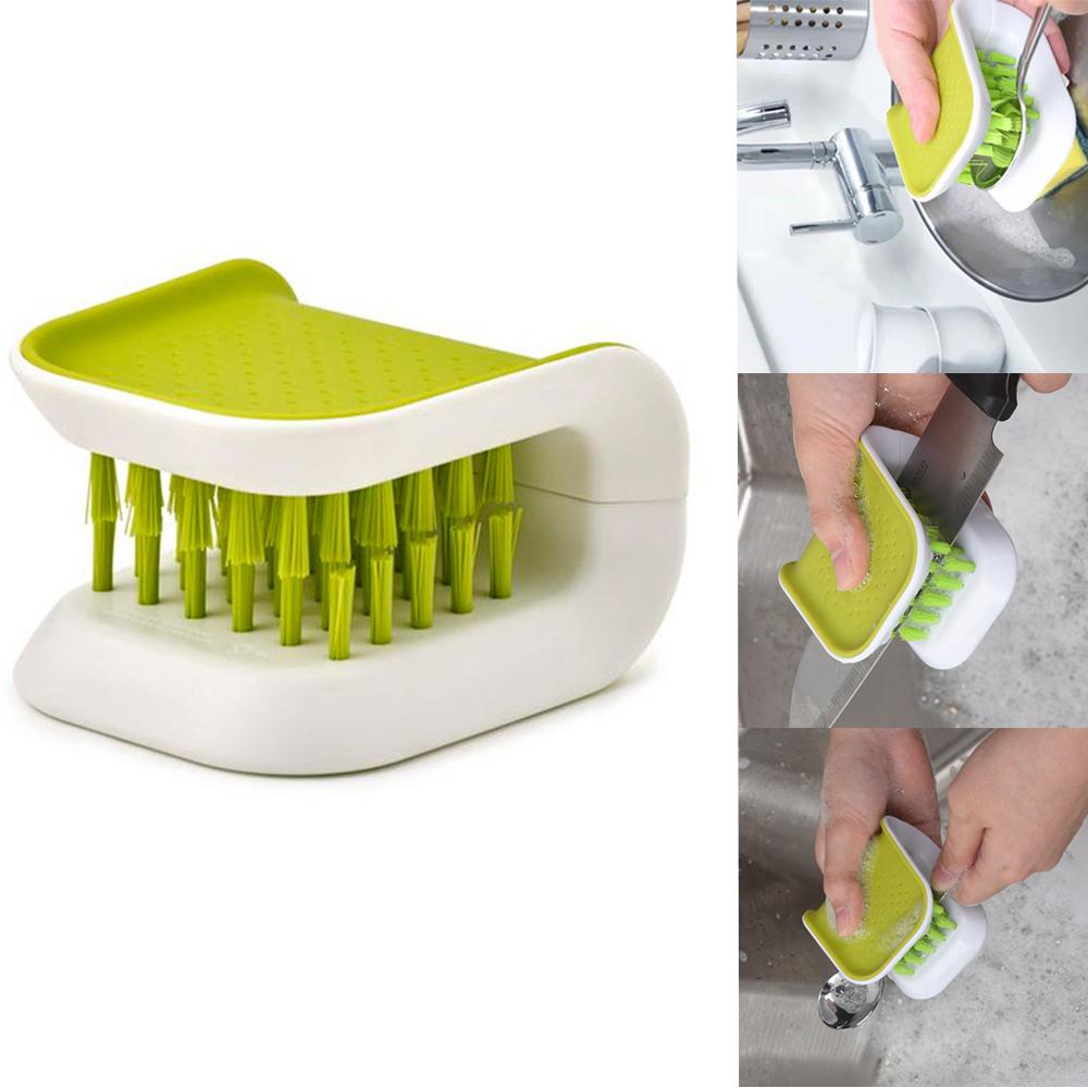 1Pc U-Shaped Double-Sided Cleaning Brush Double-Sided Cleaning Brush for Kitchen Utensils, Knives And Spoons