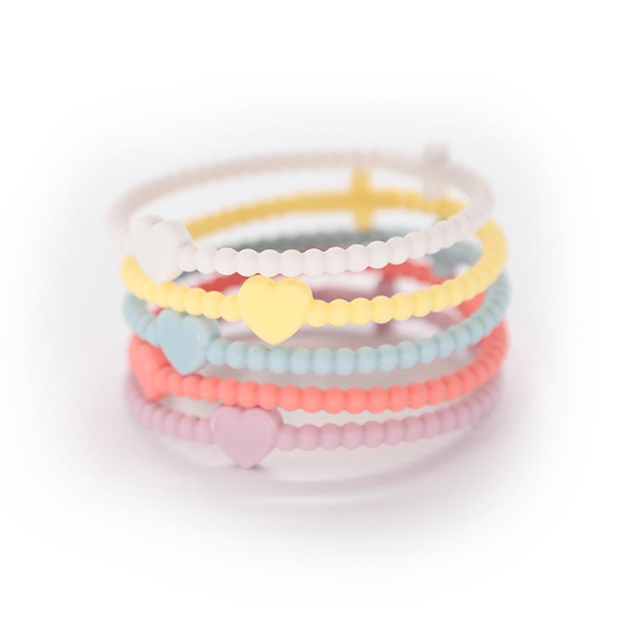 Children's Silicone Macaron Cross Thin Style Bracelet