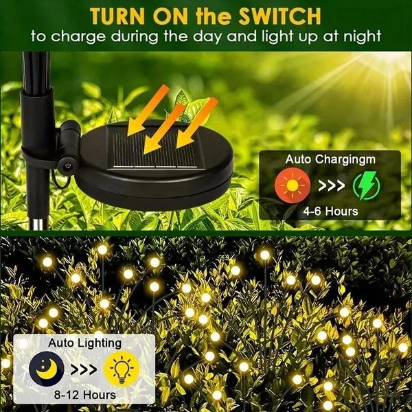Outdoor Lights Solar Lawn Lamp Garden Lamp LED Wind-driven Firefly Ground Plug Lamp for Garden Lawn Landscape Holiday Light