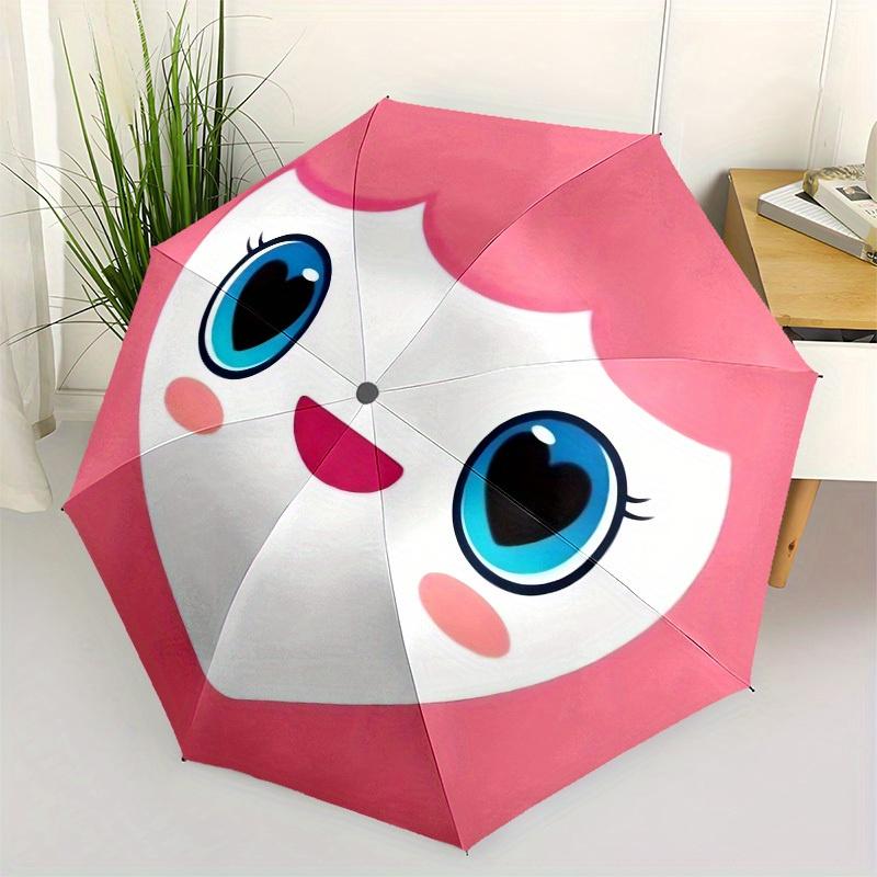 

1pc Pink-haired Heart Character Umbrella with Plastic Handle,Suitable for All Seasons Home Travel Outdoor UmbrellaM909