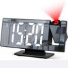 USB Powered Digital Alarm Clock 180° Arm Projection Alarm Clock Time Temperature Snooze Table Clock 12/24H Projector LED Clock