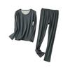Women's Thickened Mulberry Silk Base Layer Set - 270g, Round Neck, Brushed for Warmth in Autumn