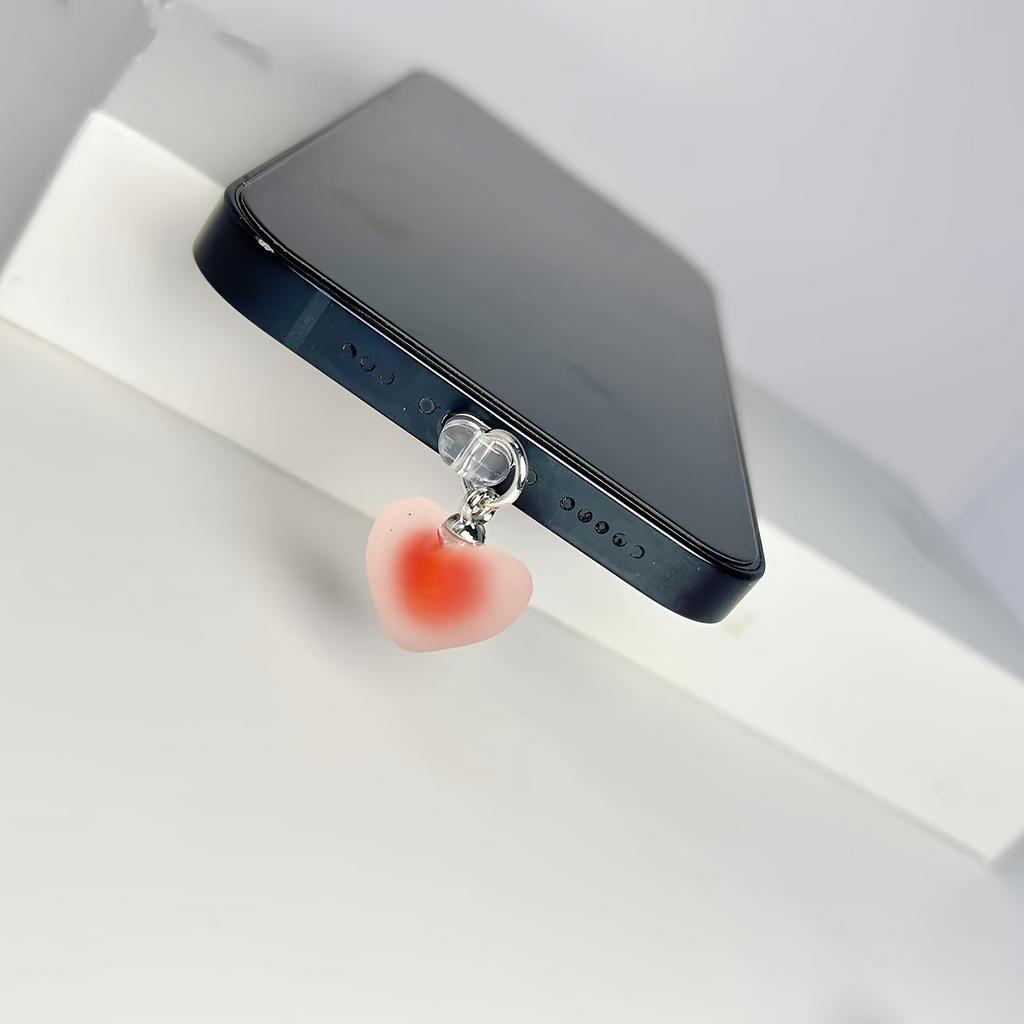 Heart-Shaped Phone Charging Port Dust Plug, Mobile Phone Decorative Pendant, Suitable For IPhone/Type-C Connectors