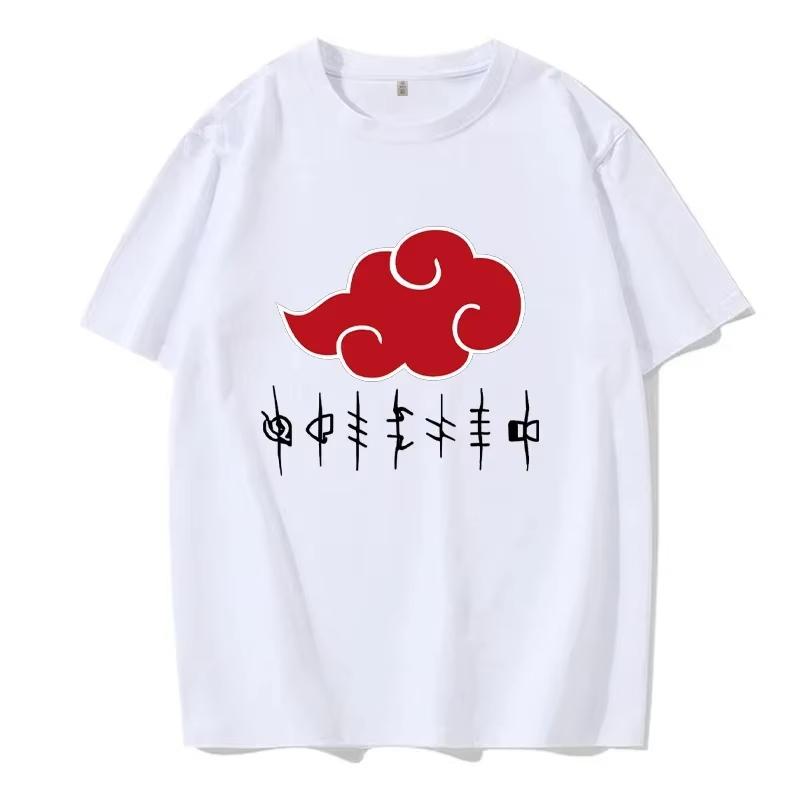 Men Women T Shirt Women Tee Boys Girls Top Adults Children Parent Child Cotton Kid Tshirts Naruto Akatsuki Red Cloud Anime Tee