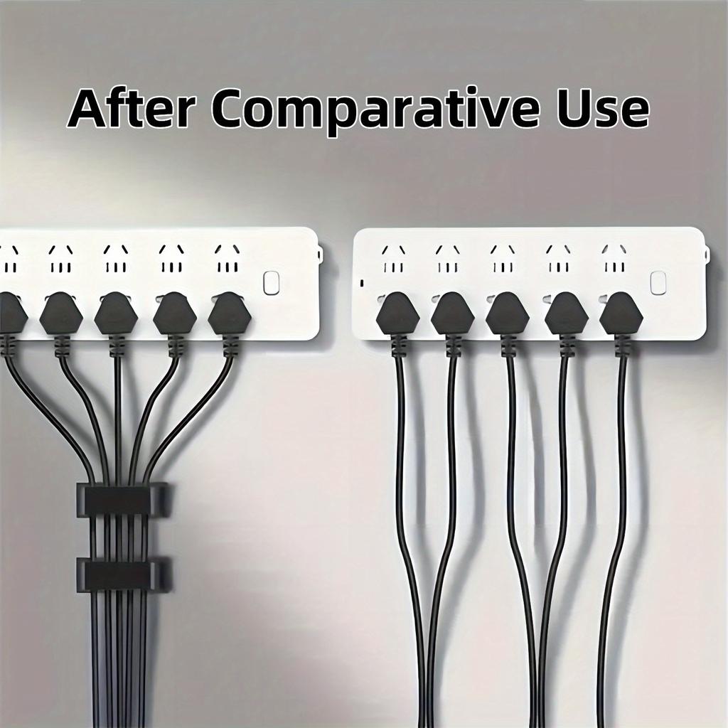 5pcs Self-Adhesive Cable Management Clips, Wire Holders for TV Computer Power Cords, Under Desk Home Office Car Cable Organizer