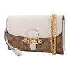 Coach 21 Horse And Carriage Logo Leather Chain Crossbody Shoulder Bag Women Bags Khaki White 88101-IMDJ8