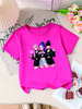 Girls K-POP Idol Group Print Short Sleeve T-Shirt Cute Concert Graphic Tee Kids Summer Casual Top