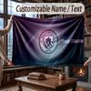 Custom Name Flannel Throw Blanket Manchester City Pattern Warm Home Decoration