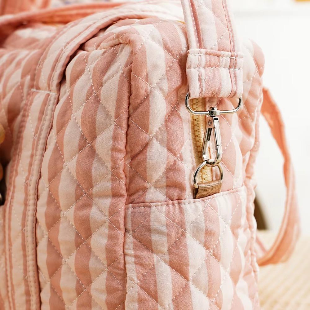Quilted Baby Diaper Tote Bag Polyester Fabric Nappy Changing Bag Fashion Mummy Bag Mom