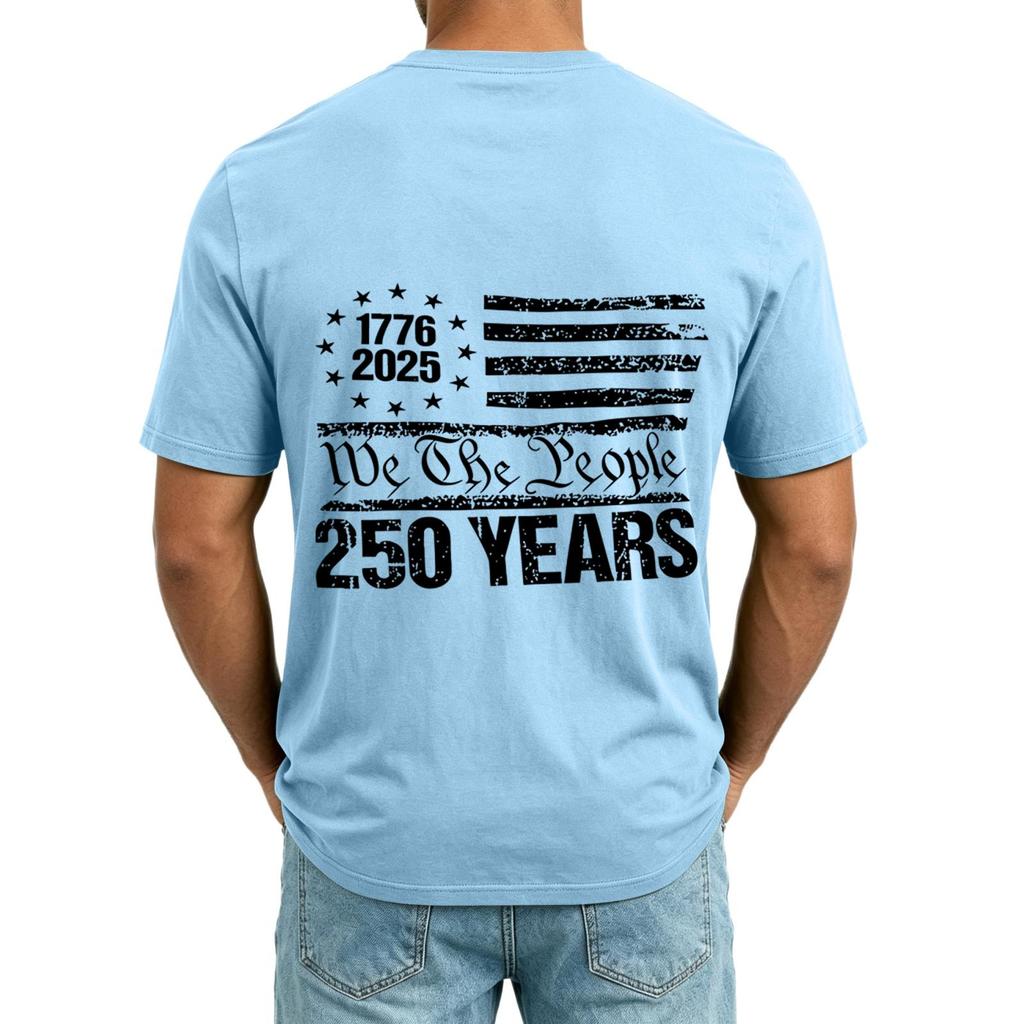 Men's V Neck Short Sleeve Casual Shirt with USA Print Pocket Design Lightweight Summer Top Comfortable Fit