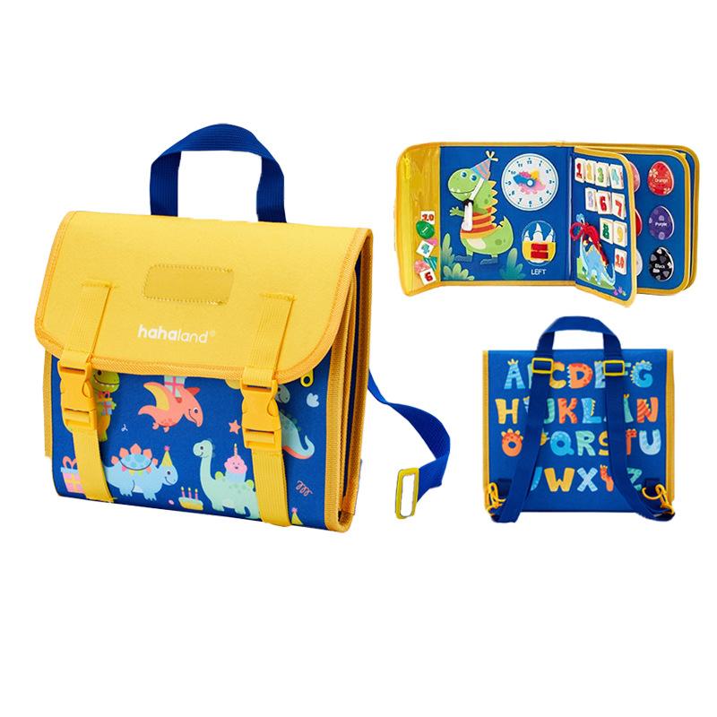 Toys Educational Toddler Busy Board Montessori Learning Activities Travel Toy Dinosaur Dress up Sensory Life Skill Backpack