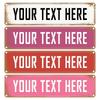 Vintage Pink Aluminum Sign Custom Text Rivet Home Decor 40x10cm