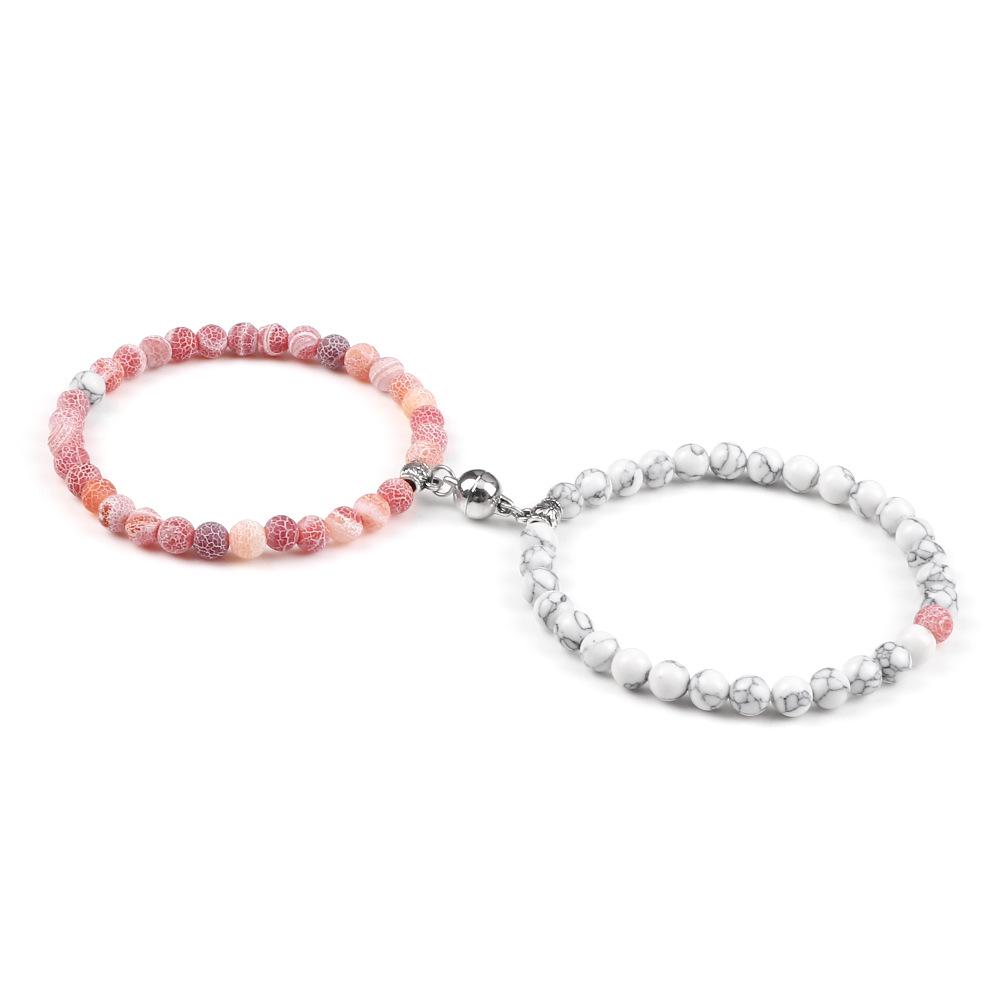 6mm Magnetic Couple Bracelets Set - Memorial Gift for Him & Her